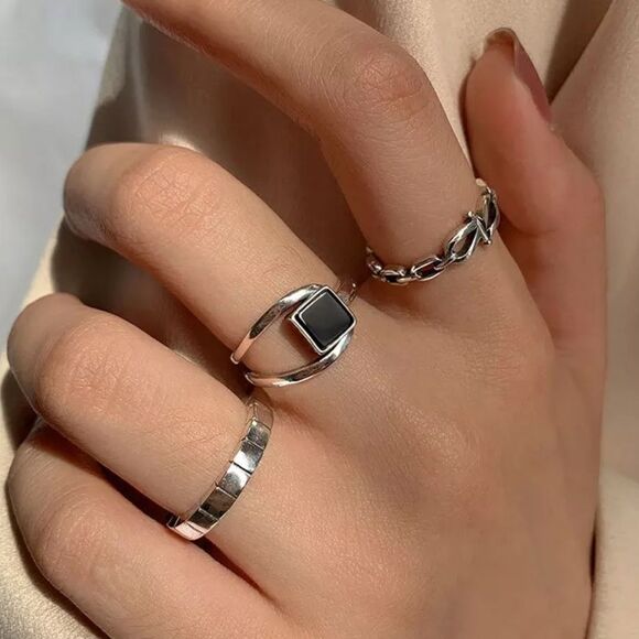 ✨ NEW 925 Sterling Silver Black Onyx Open Ring - Picture 9 of 10